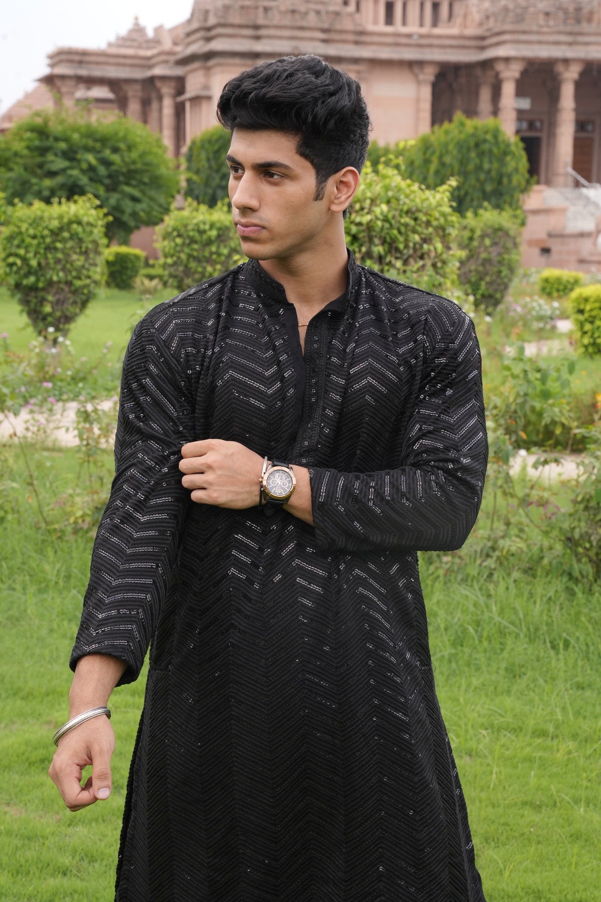 Sultan - Black Sequin kurta