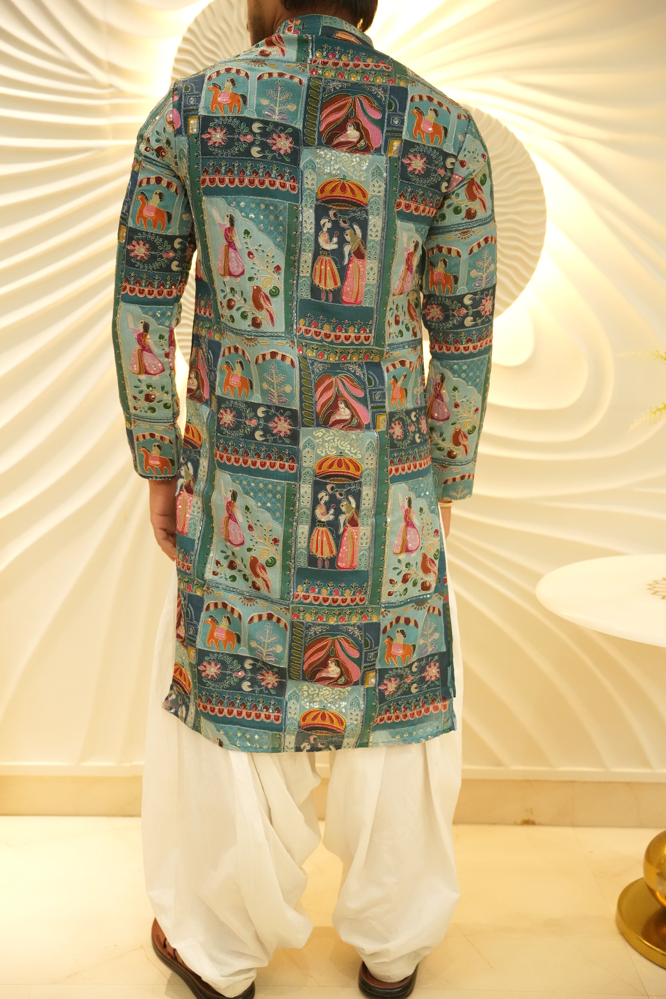 Hukum Rajasthani Embroidered Kurta for Men | Roohdari